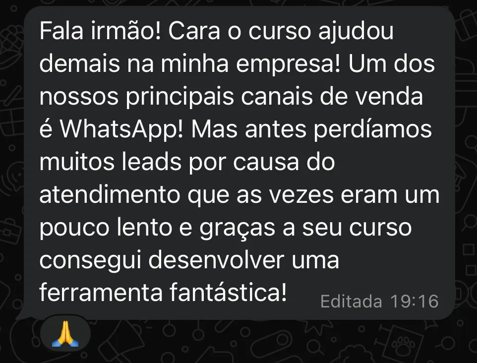 Depoimento @Dev_SaaS: criou ferramenta SaaS fantástica para a empresa usando a API Oficial